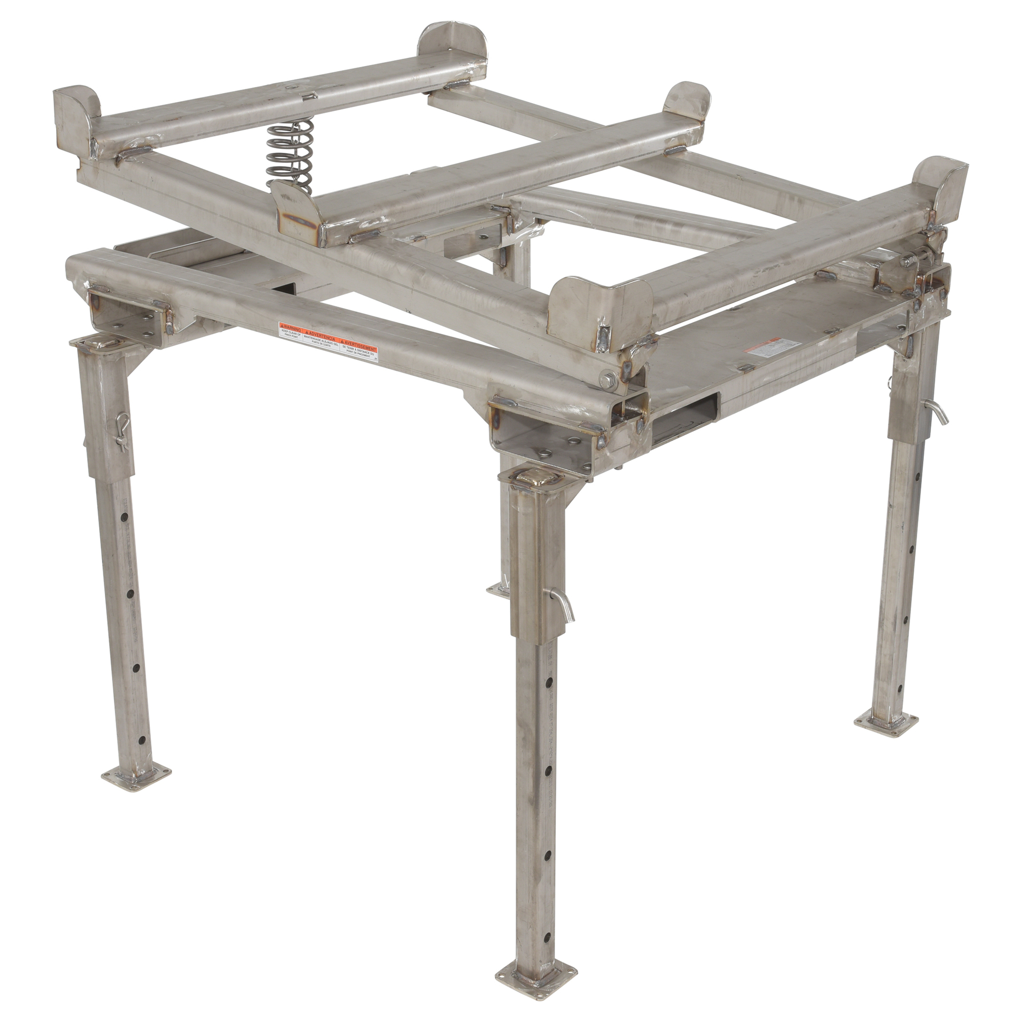 Vestil Intermediate Bulk Container Tilt Stand - 49.5in. x 48in. x 35.25in., Stainless Steel, Built-In Fork Pockets, Model# IBC-TLT-FPL-SS